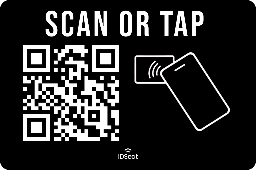 IDSeat NFC seat tag: scan or tap
